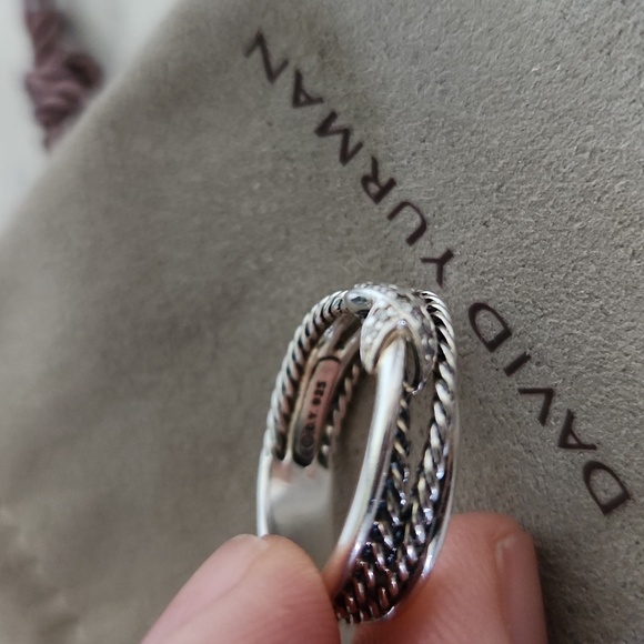 David Yurman X Crossover Ring With Diamonds - Picture 5 of 7